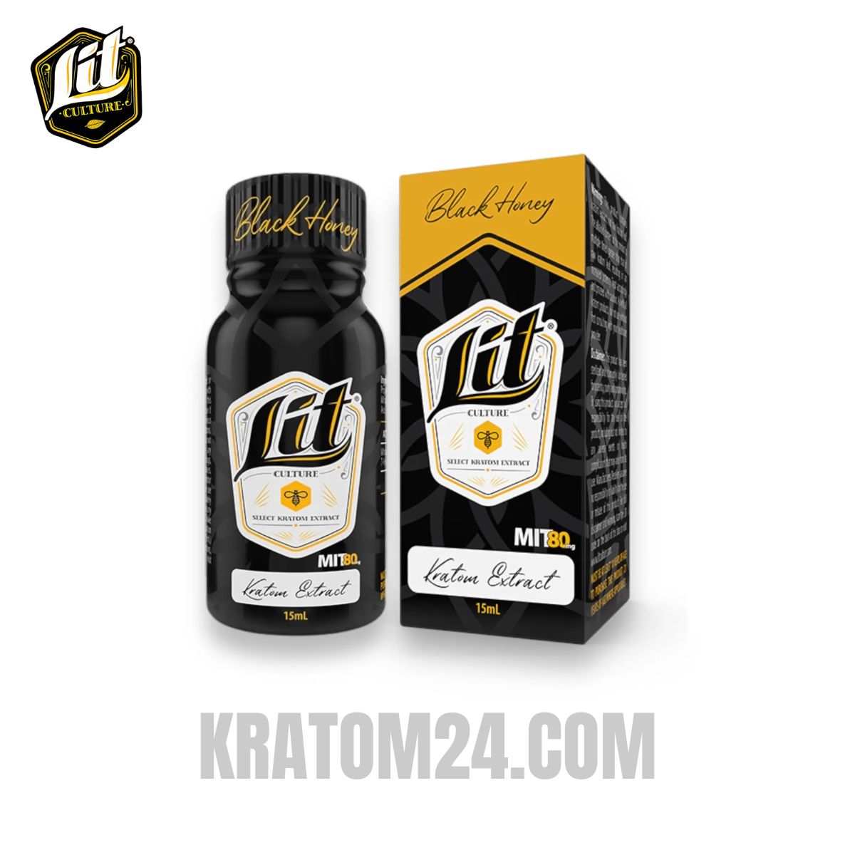 Lit Culture Kratom Extract Shot Black Honey 80MG 15mL Lit Culture Kratom Extract Shot Black Honey 80MG 15mL