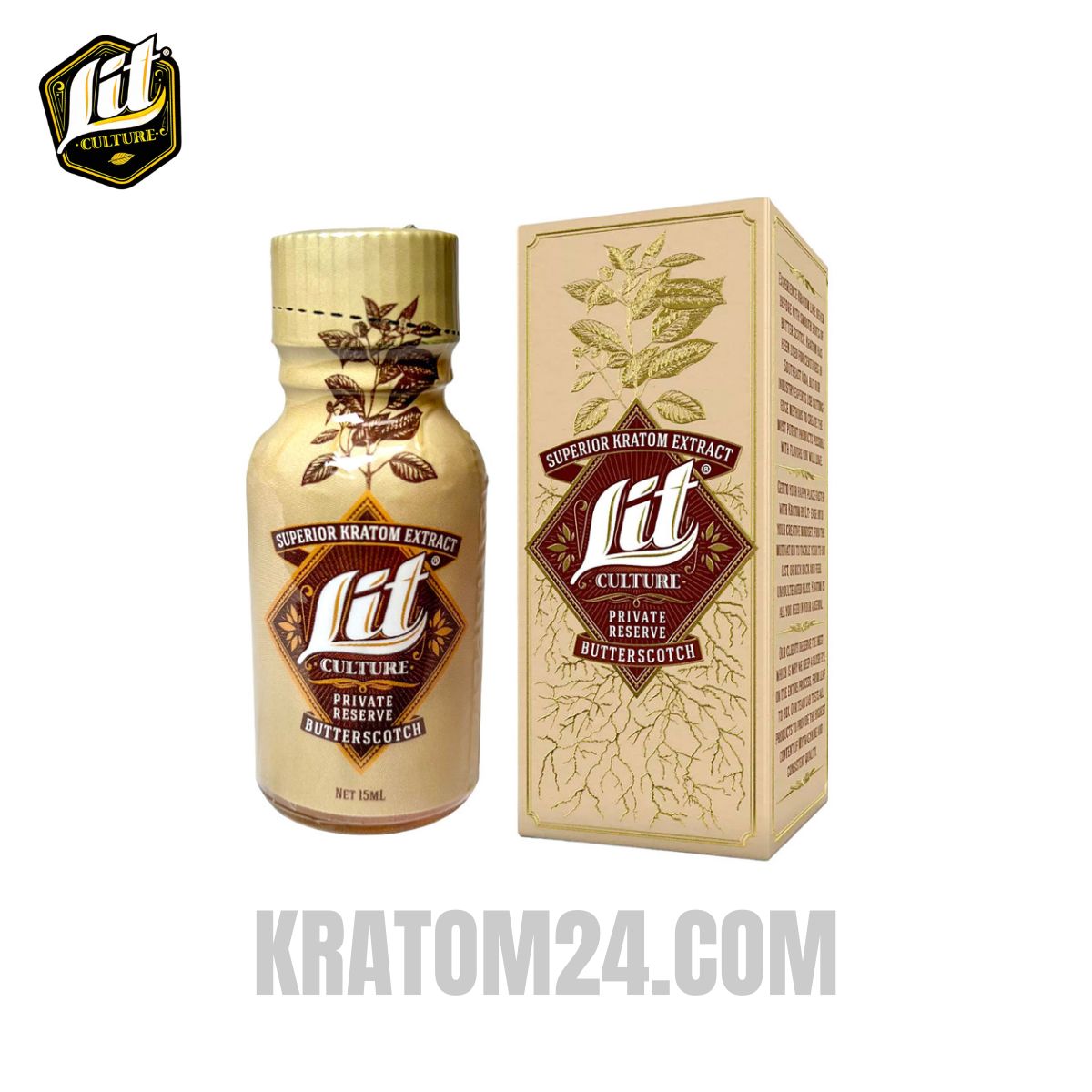 Lit Culture Kratom Extract Shot Butterscotch 15mL Lit Culture Kratom Extract Shot Butterscotch 15mL