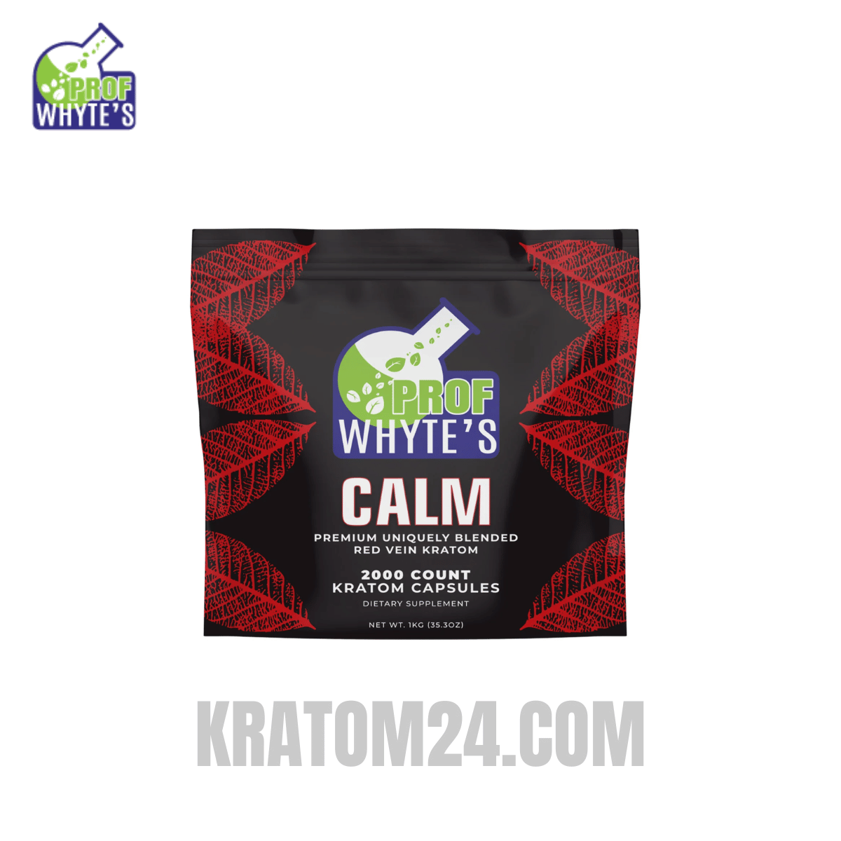 Professor Whyte's Kratom Calm Capsules 1kg (2000ct) Professor Whyte's Kratom Calm Capsules 1kg (2000ct)