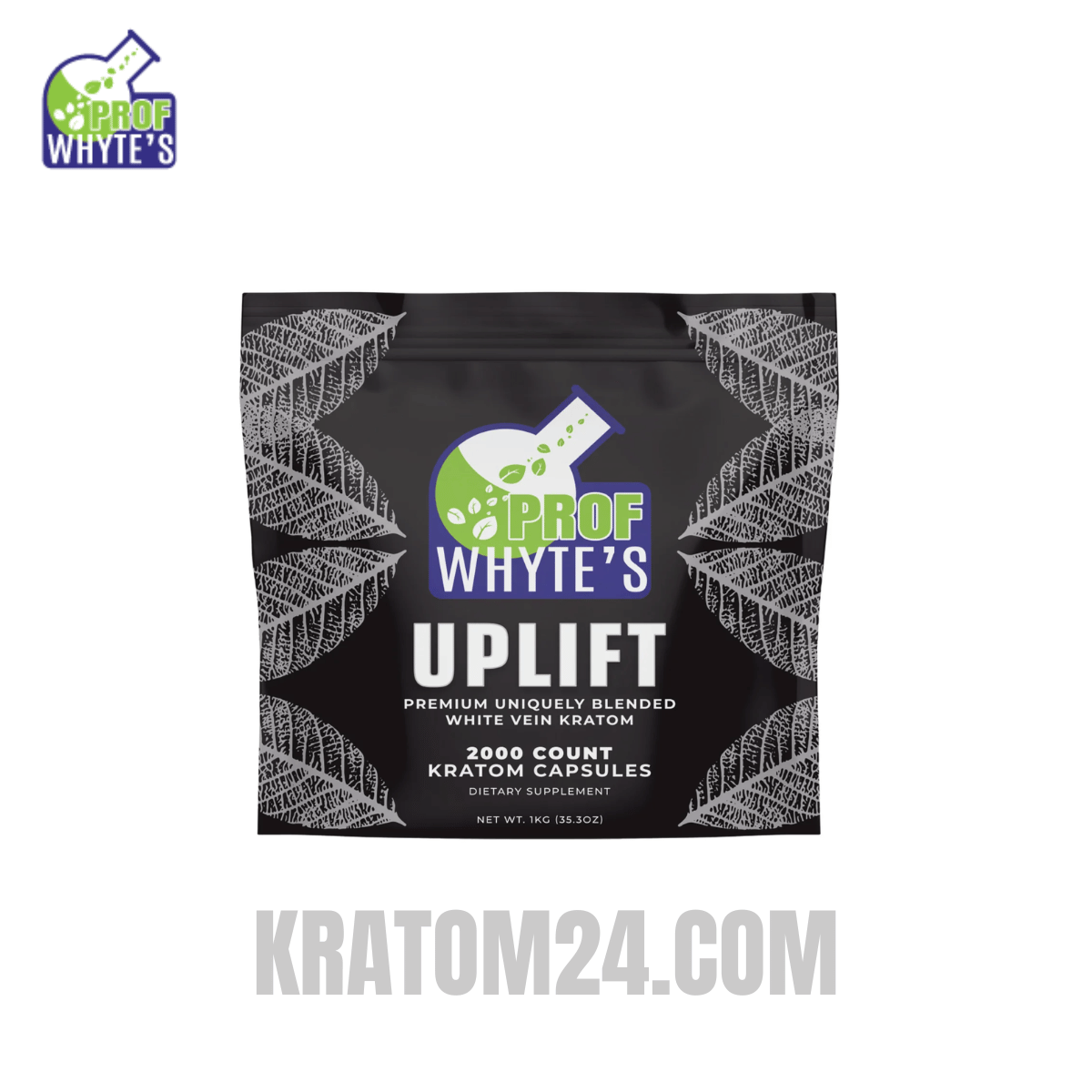 Professor Whyte's Kratom Uplift Capsules 1kg (2000ct) Professor Whyte's Kratom Uplift Capsules 1kg (2000ct)