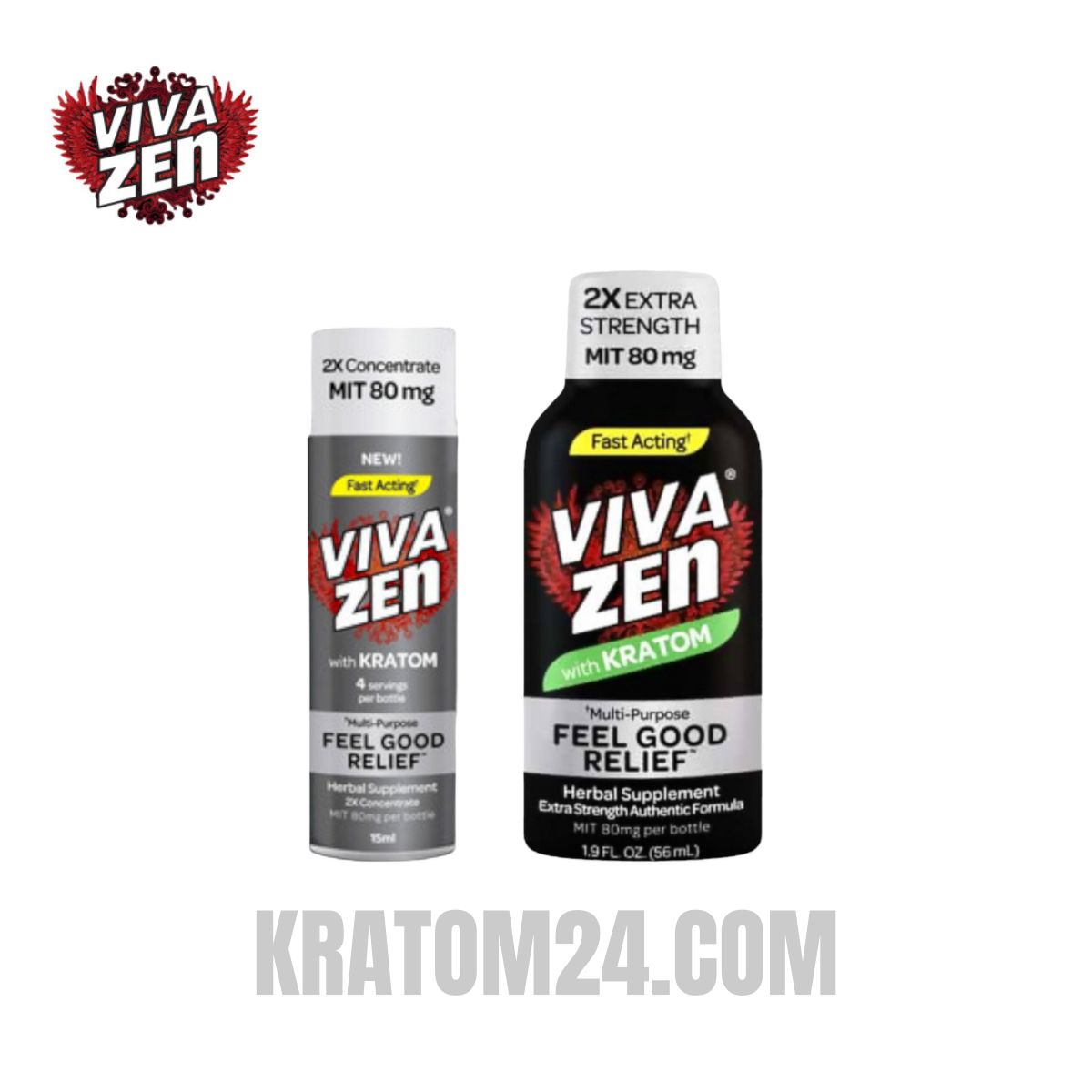 Viva Zen Extra Strength Kratom Extract Shot 80MG in 15ML and 56ML Viva Zen Extra Strength Kratom Extract Shot 80MG in 15ML and 56ML