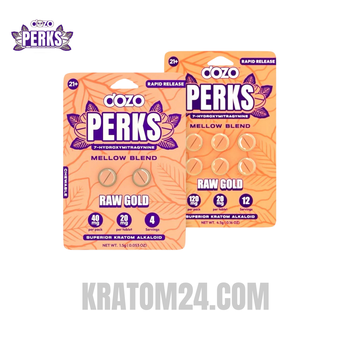 Dozo Perks Alkaloid + 7 Hydroxy Kratom Tablets Raw Gold 400MG Dozo Perks Alkaloid + 7 Hydroxy Kratom Tablets Raw Gold 400MG