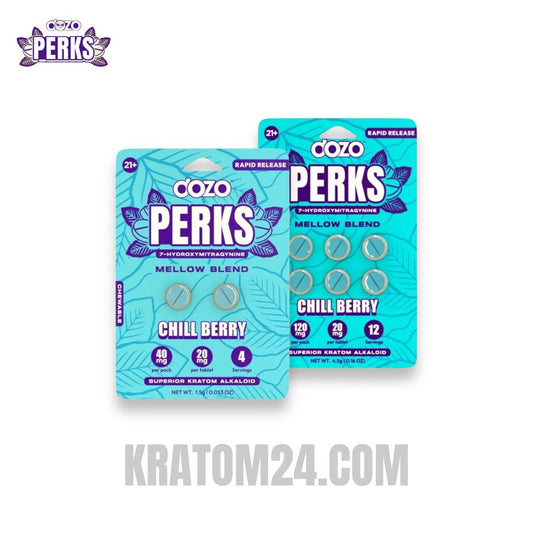 Dozo Perks Alkaloid + 7 Hydroxy Kratom Tablets Chill Berry