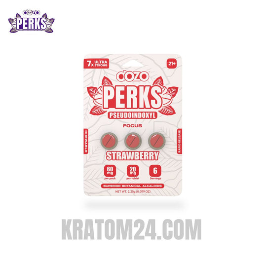 Dozo Perks Alkaloid + 7 Hydroxy Kratom Tablets Strawberry