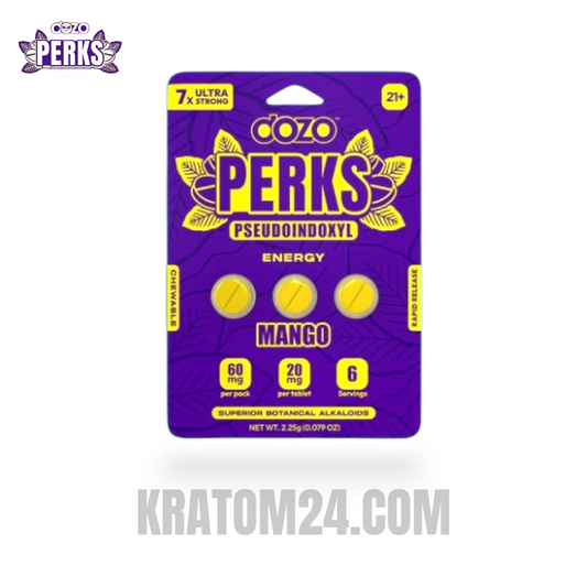 Dozo Perks Botanical Alkaloid Kratom Tablets Mango 60MG