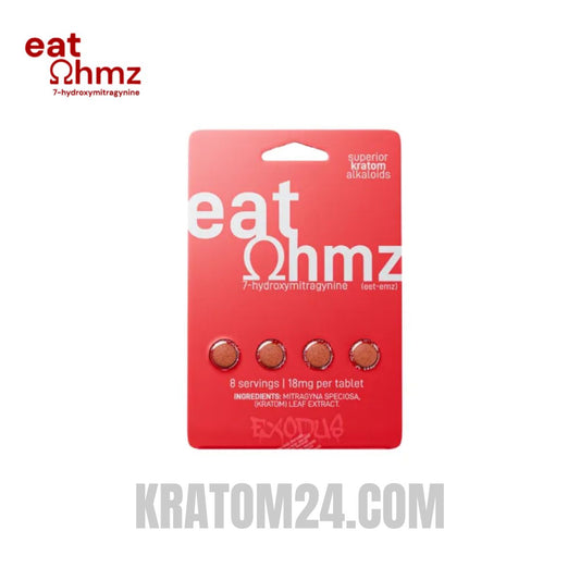 Eat Ohmz 7 Hydroxy Alkaloid Kratom Tablets Red Box