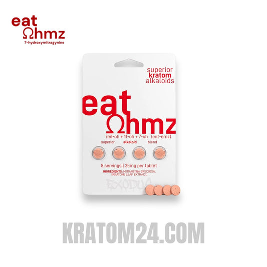 Eat Ohmz 7 Hydroxy Alkaloid Kratom Tablets White Box 25MG - 6CT