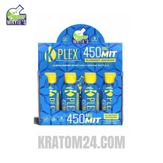 Professor Whyte's K-Plex Liquid Kratom Extract Shots - Blueberry Lemonade 450MG Case (12ct)